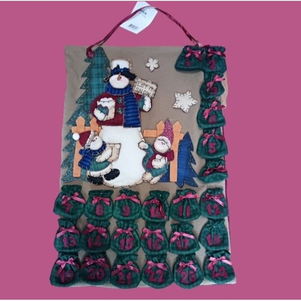 Gerson advent snowman hanging fabric calendar